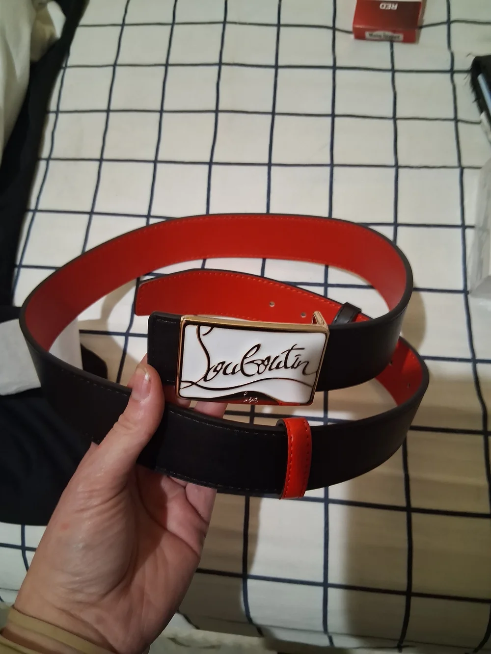 Christian #Louboutin #Mens Ricky Leather Belt Sz 42 Fits 28-42 Brand New